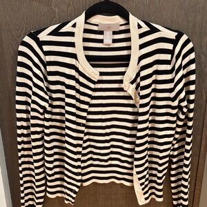 H&M Cream and Black Striped Sweater